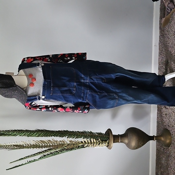 J. Crew Factory Dark Wash Skinny Overalls NWT - Picture 3 of 16